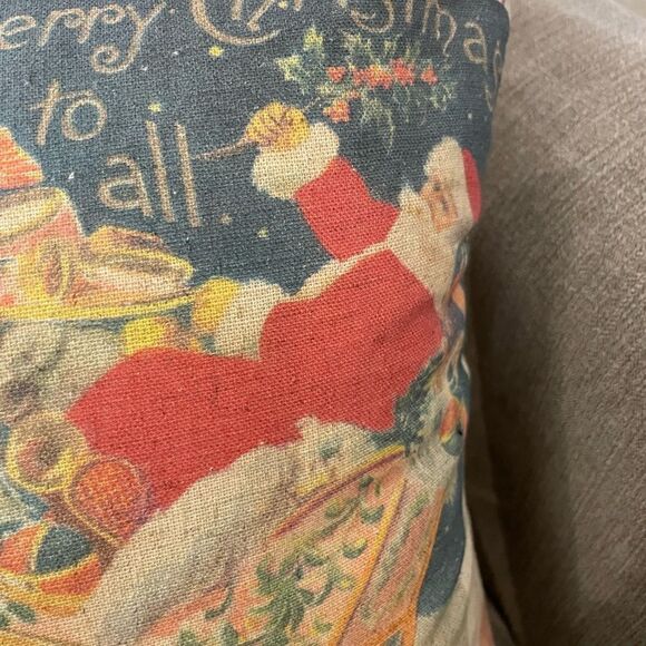 Primitives by Kathy Santa Reindeer Sled Christmas Pillow NWT - Picture 8 of 15